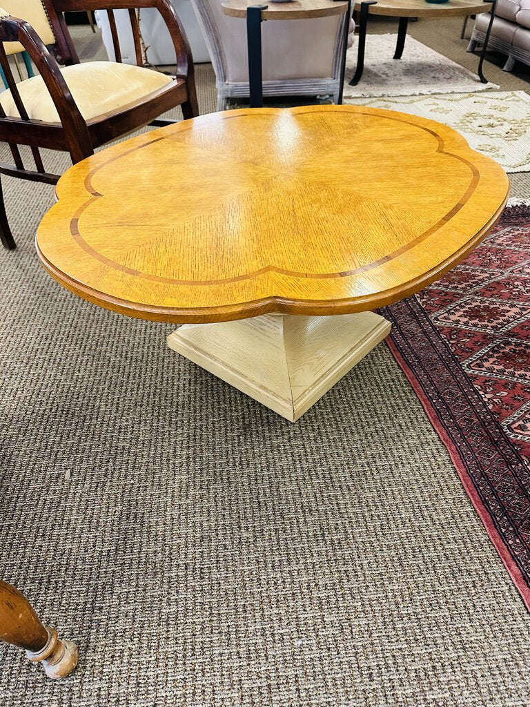 Yellow Pedestal Coffee Table 34x41x18