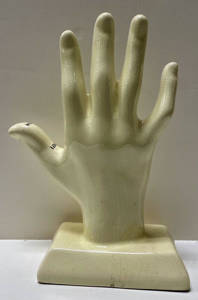 Palmistry Porcelain Hand White Crackle Glaze