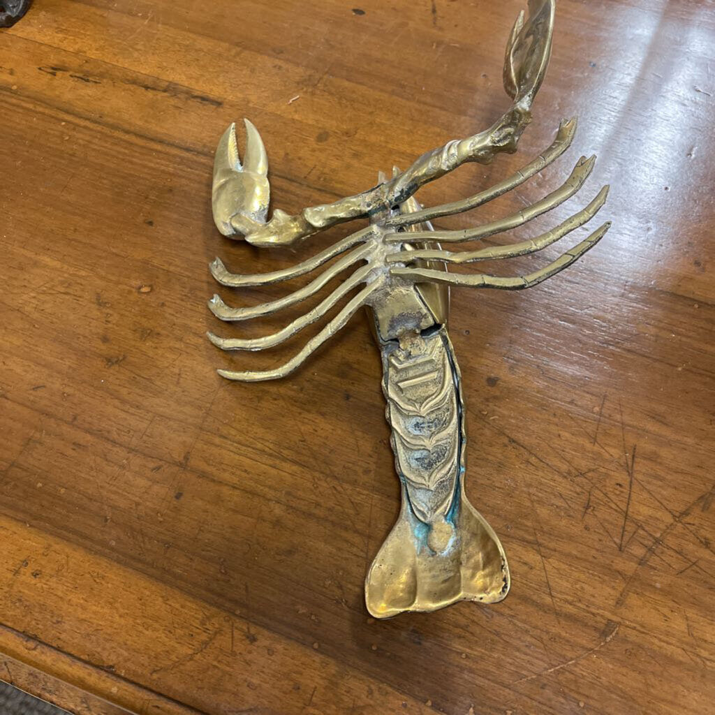 Vintage Brass Crawfish Sculpture