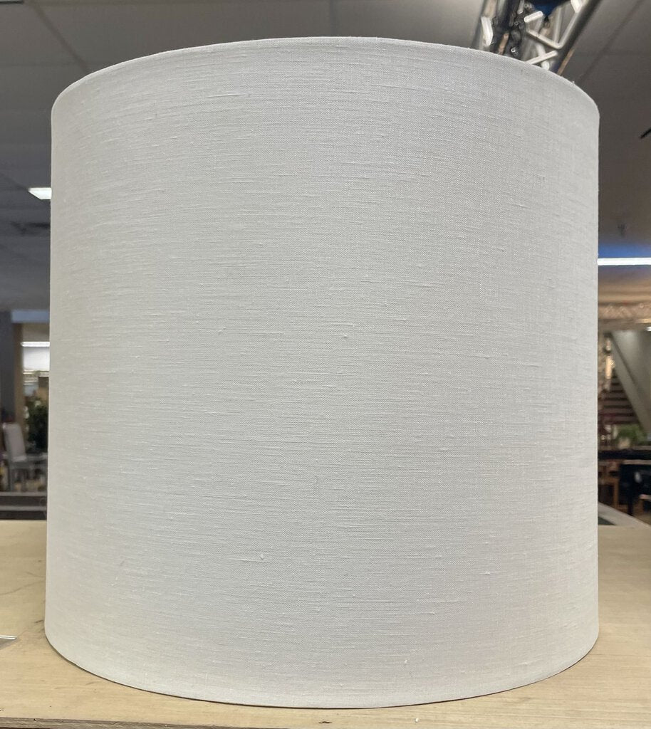White Linen Barrel Shades 12 x 14 (PAIR)