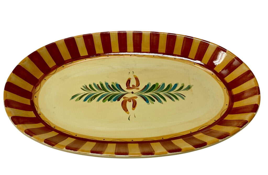 Gail Pittman Siena Hand Painted Oval Serving Platter by Miss Daisy's Consignment & Auction House