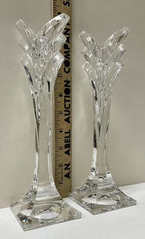 Vintage Mikasa Lead Crystal Art Deco Candle Holders (PAIR)