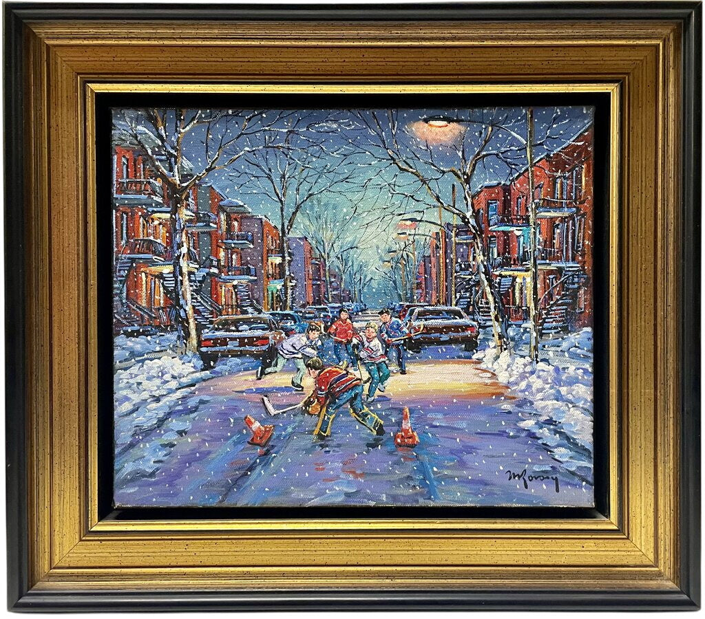 Marcel Ravary "Un Bel Arret" Oil on Canvas Signed Front/Back by Miss Daisy's Consignment & Auction House