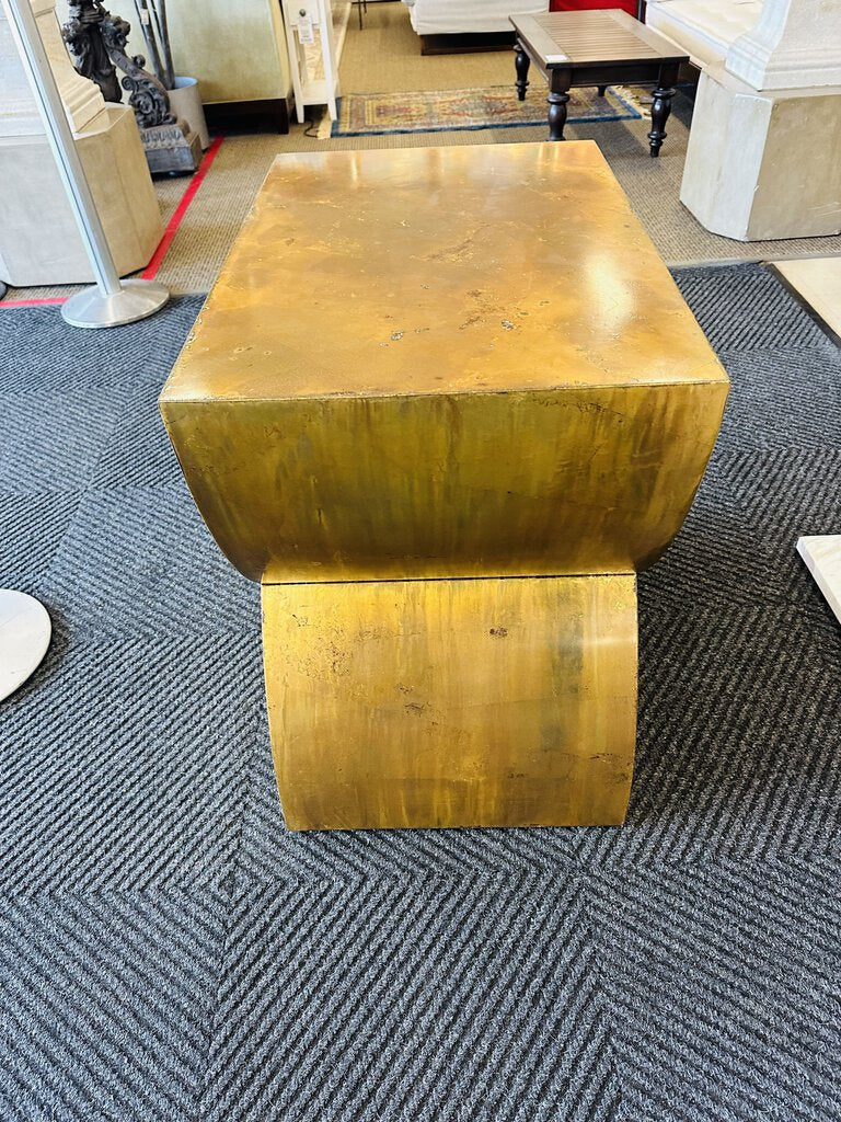 Brush Gold Navajo Vellum Console Table
