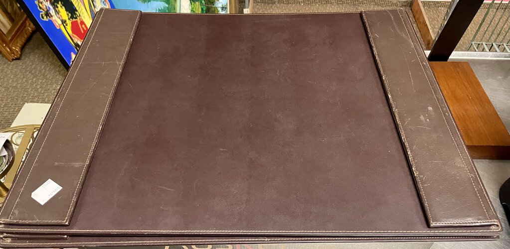 Restoration Hardware Brown Leather Desk Top Blotter