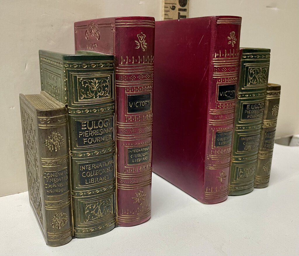 Vintage Faux Books Heavy Resin Bookends (PAIR)