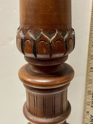 Vintage Hand Turned and Carved Wooden Candle Holder