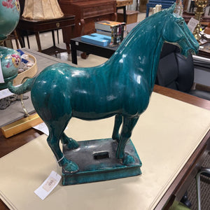 Turquoise Tang Style Horse 17x17