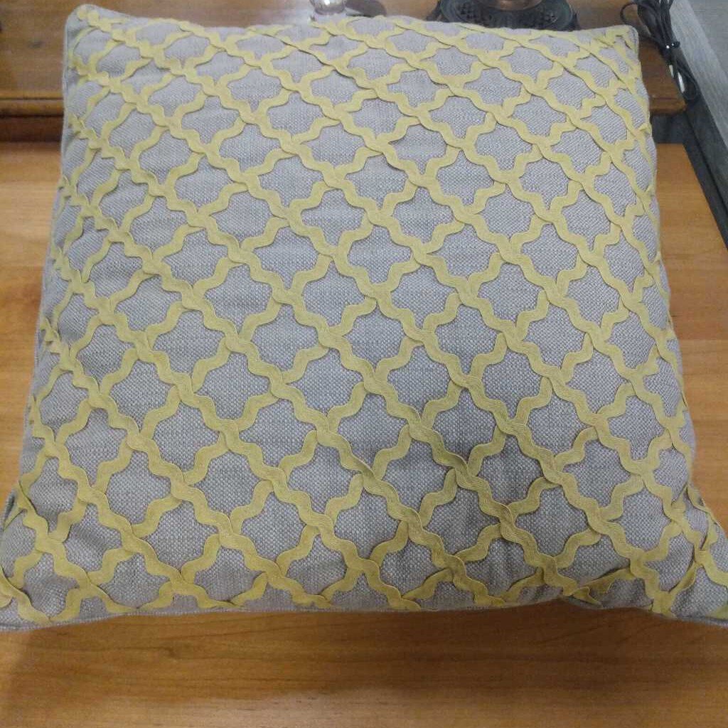 Taupe with Gold Ticking Outdoor Pillow