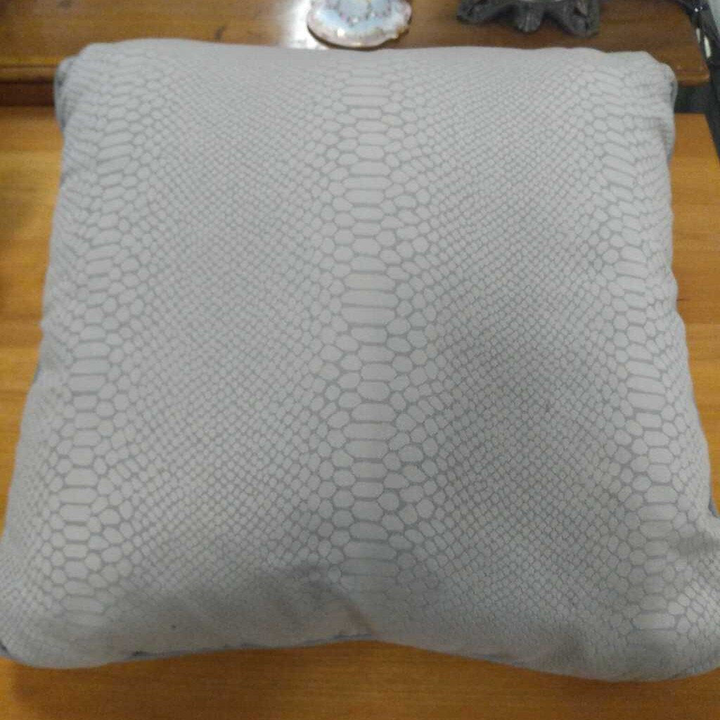 Taupe Snake Skin Patterned Pillow