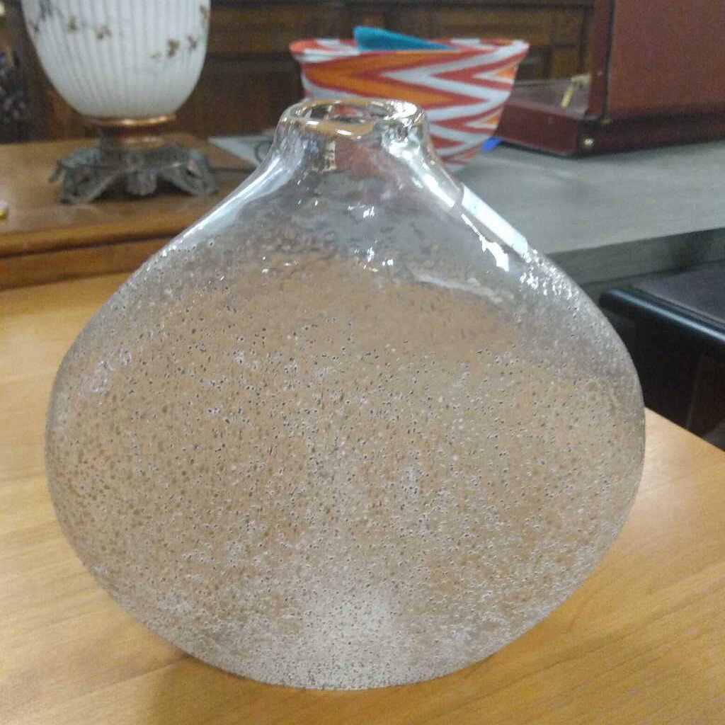 Vintage Style Blown Glass Round Vase