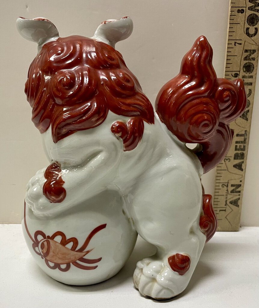 Chinese Porcelain Foo Dog Rust Color