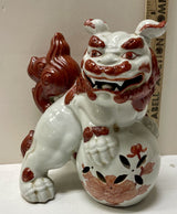 Chinese Porcelain Foo Dog Rust Color