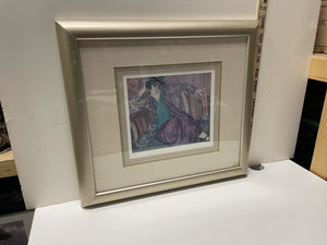Barbara A. Wood Pensive Woman Signed Numbered Litho 359/975