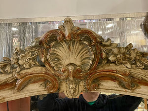 19th C. Louis XV Gilt Wood Standing Wall Mirror