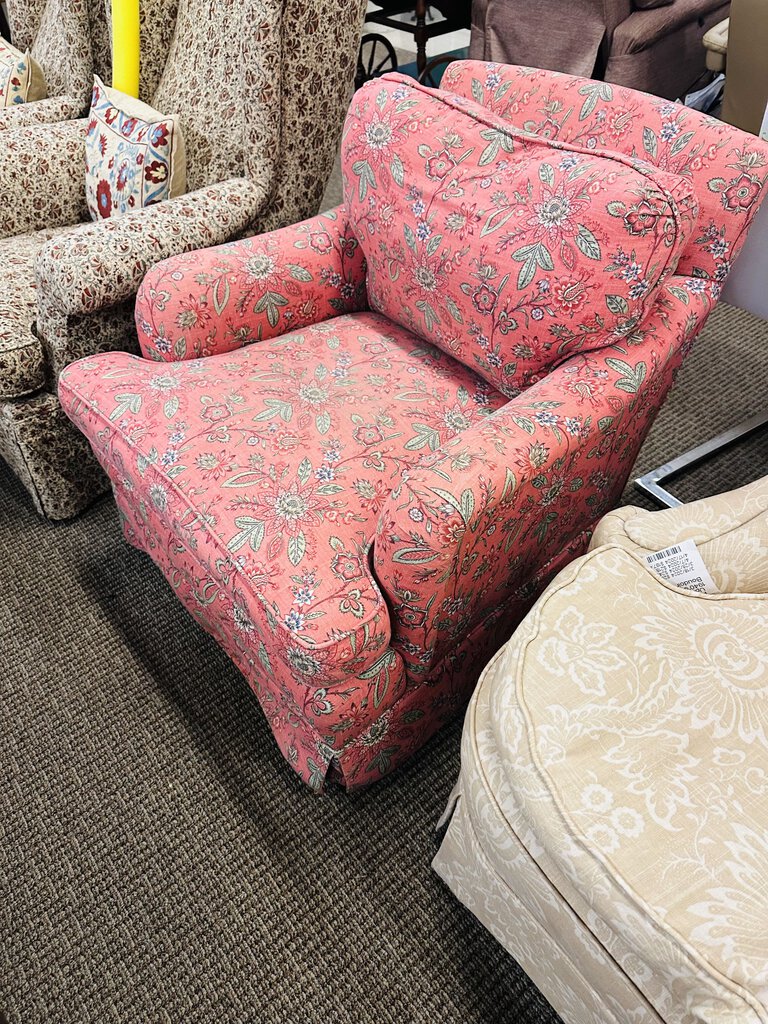 Red Upholstered Club Chair