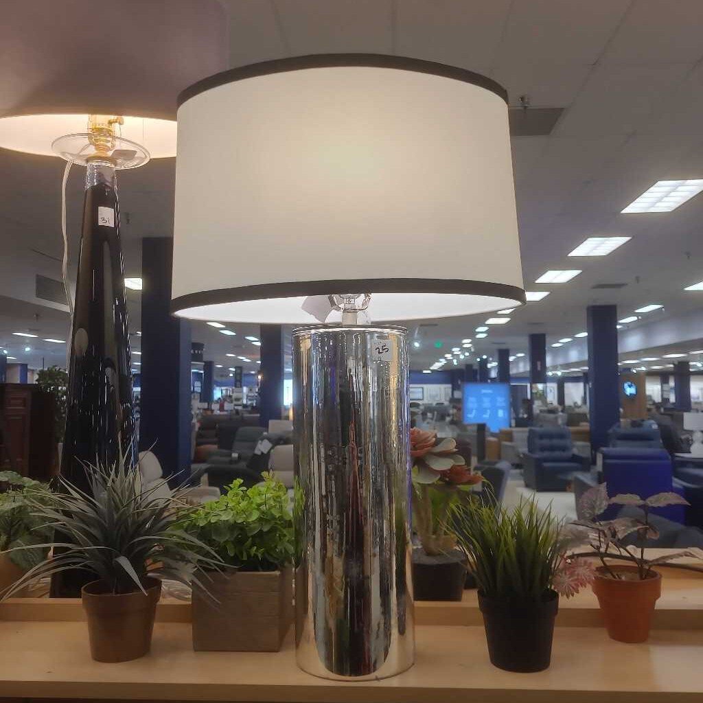 Cylindrical Mercury Glass Table Lamp