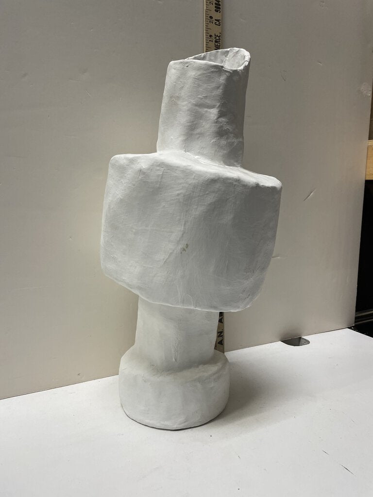 Giacometti Style White Paper Mache Vase