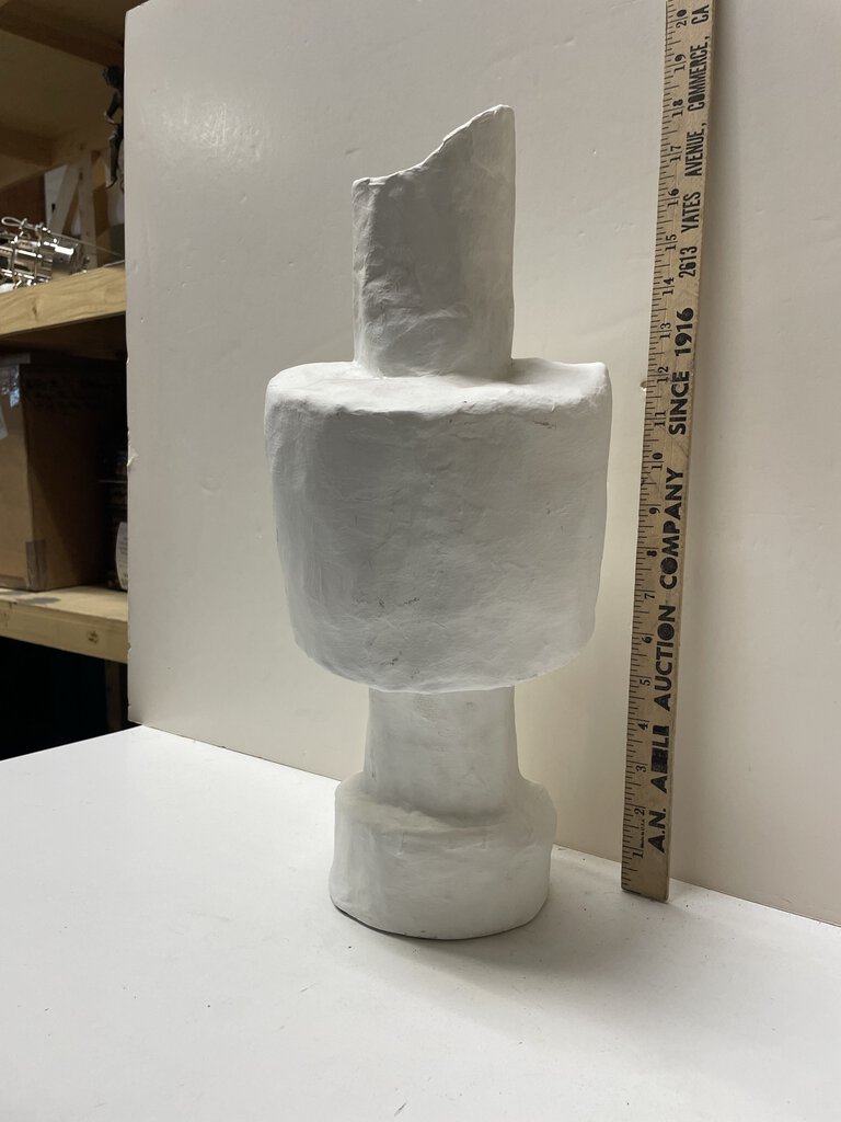 Giacometti Style White Paper Mache Vase