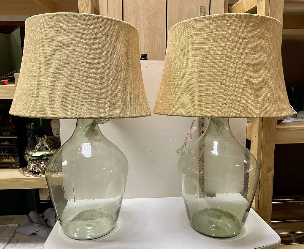 Artisan Clear Glass Jug Conversion Table Lamp