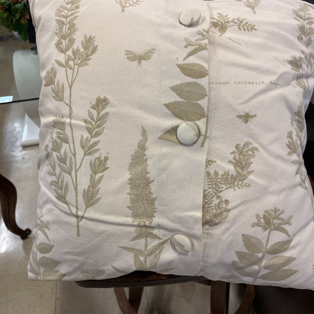 Pottery Barn Pair of Embroidered Rust Floral Pillows