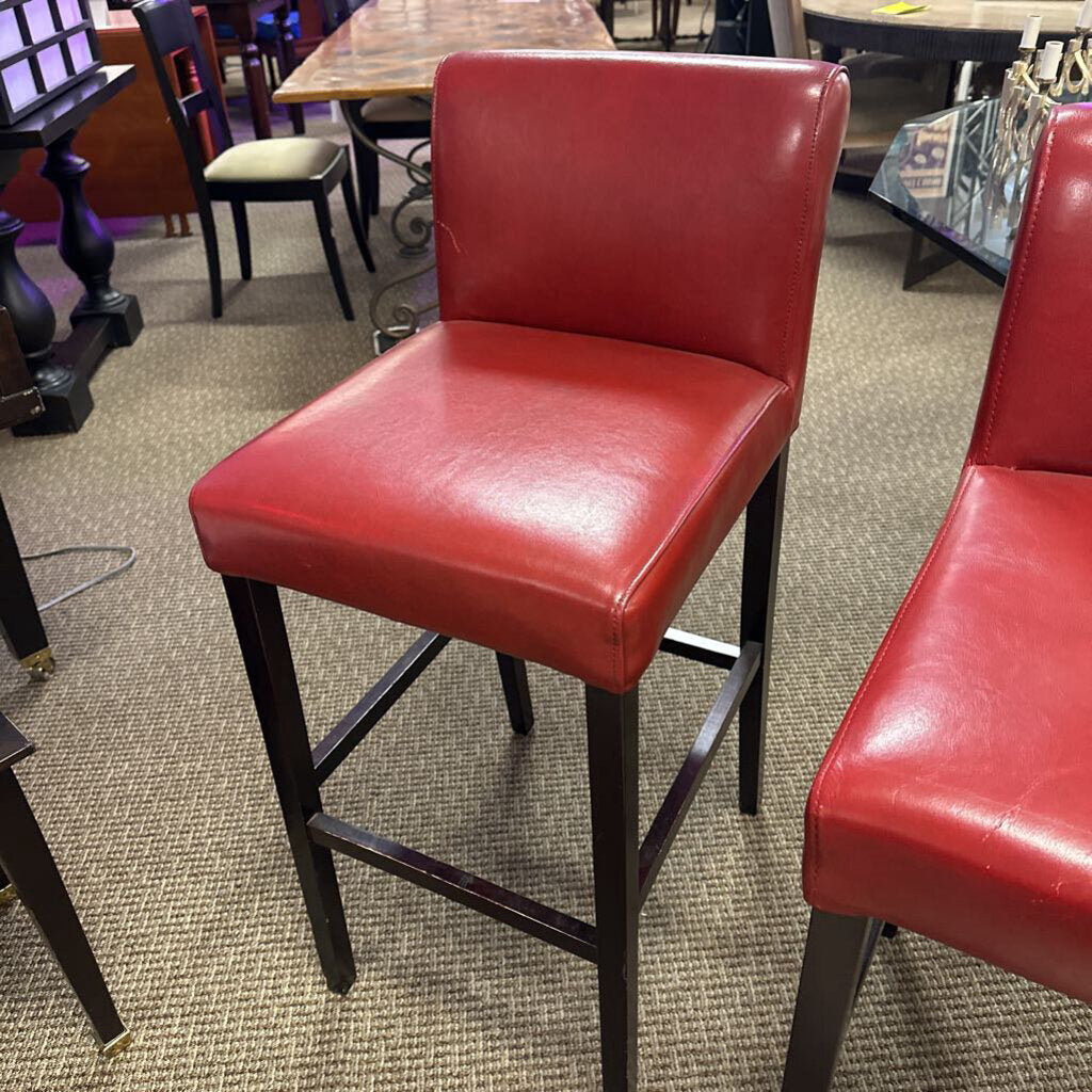 Red Leather Barstool