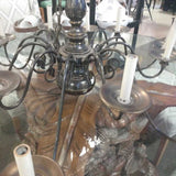 Vintage Candlestick Style Bronze 12 Arm Chandelier