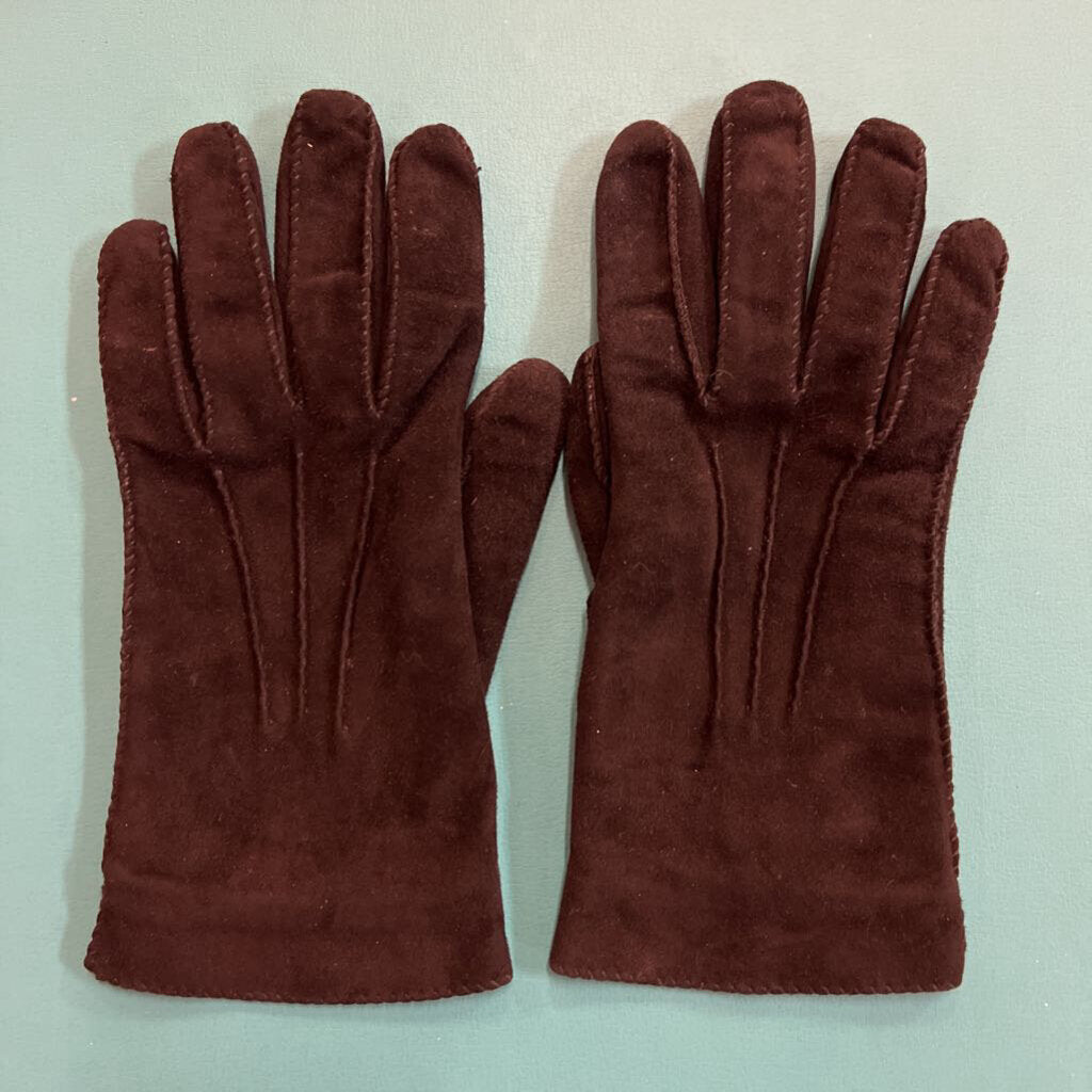 LORO PIANA Suede Gloves Sz.L Cash/Silk Lining BLACK
