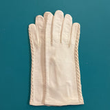 Braided Leather Gloves WHITE