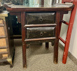 19th C. Chinese Elm and Lacquer Alter Console Table