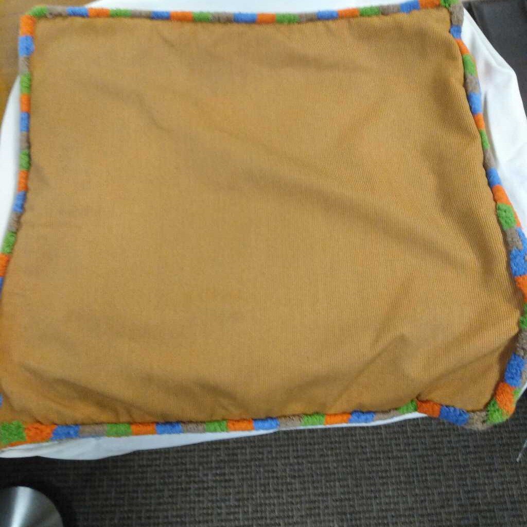 Caramel w/Multi Color Time Pillow Cover 23x23