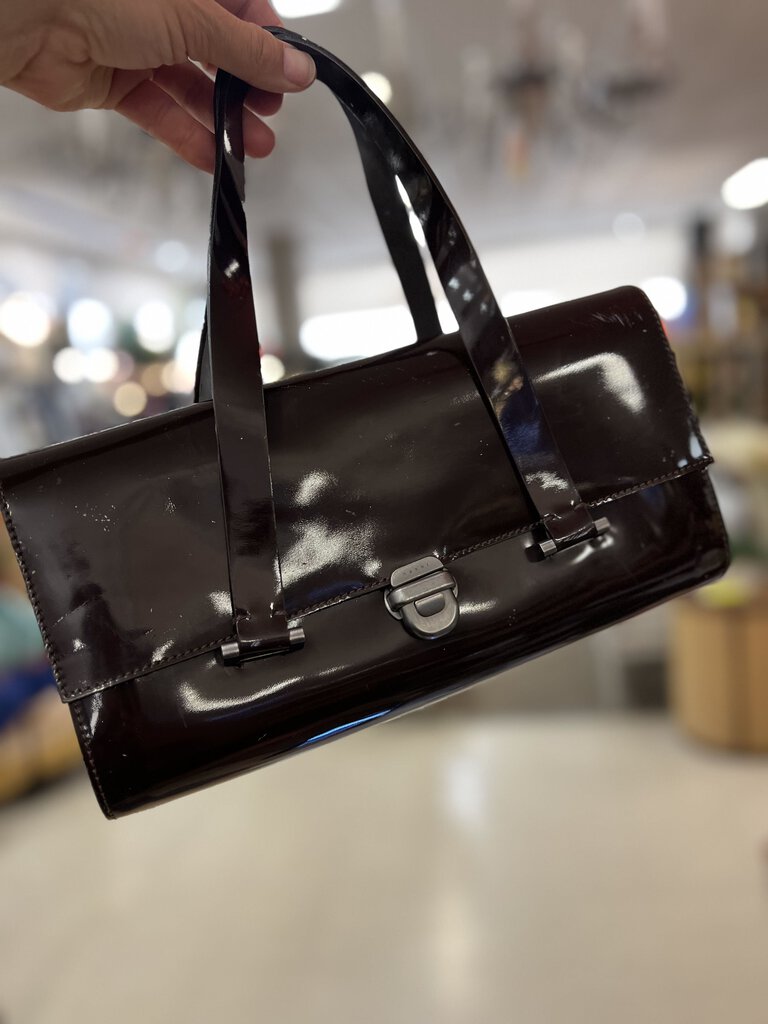 MARNI Box Calfskin Handbag CHOCOLATE (scratches)