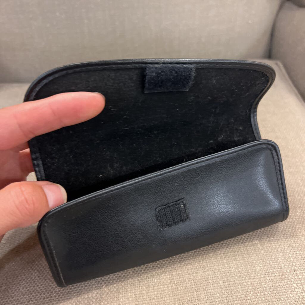 VERSACE Leather Eyeglass Case BLACK