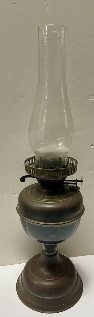 Antique Brass Hurricane Style Oil Lamp