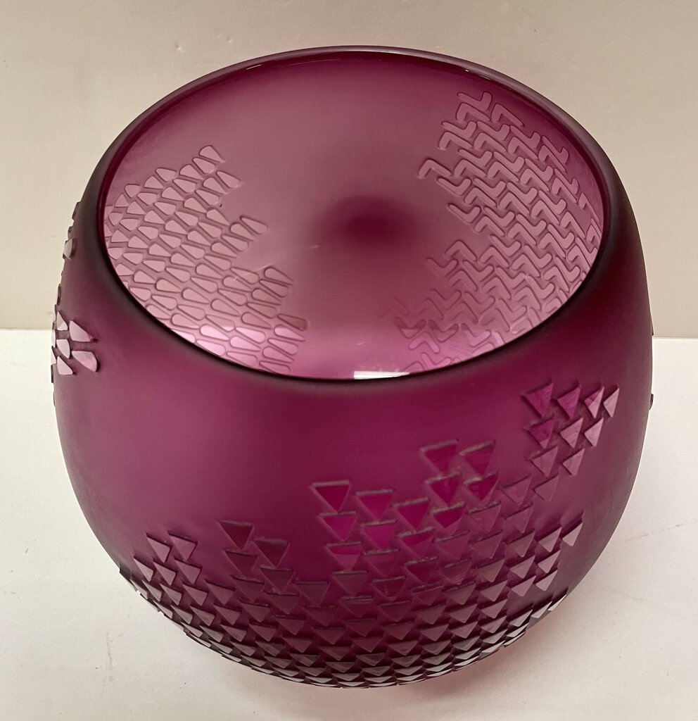 B. Toensing and M. Schoen Cranberry Glass Vase #733