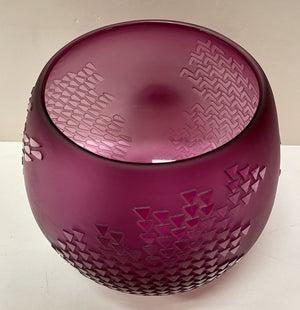 B. Toensing and M. Schoen Cranberry Glass Vase #733