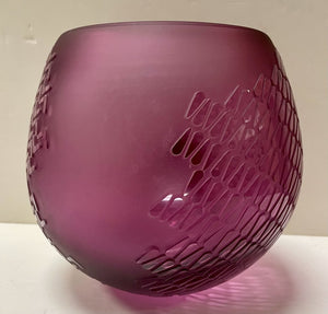 B. Toensing and M. Schoen Cranberry Glass Vase #733