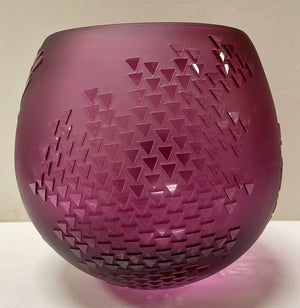 B. Toensing and M. Schoen Cranberry Glass Vase #733