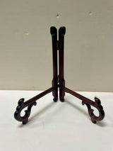 Chinese Lacquered Carved Hardwood Plate Stands (Set of 2)