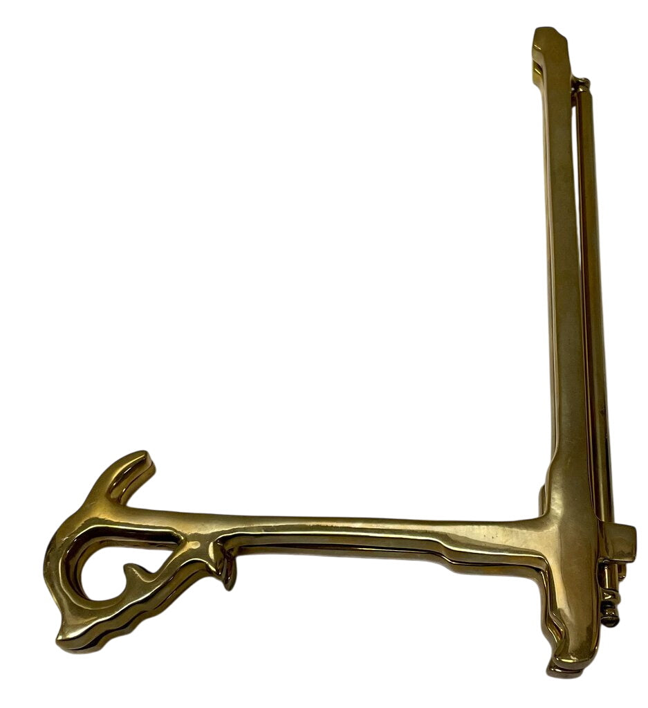 Chinese Solid Brass Hinged Plate Stand by Miss Daisy's Consignment & Auction House