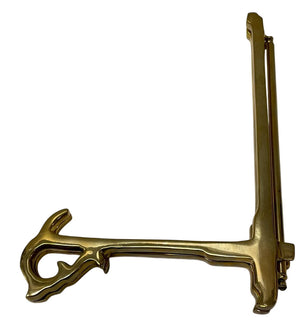 Chinese Solid Brass Hinged Plate Stand by Miss Daisy's Consignment & Auction House