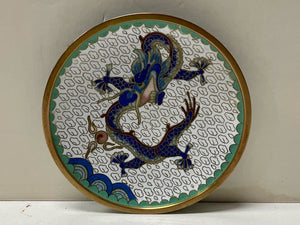 Vintage Cloisonne Dragon Tray