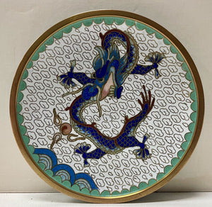 Vintage Cloisonne Dragon Tray