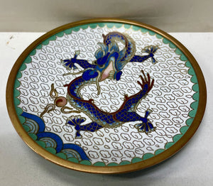 Vintage Cloisonne Dragon Tray