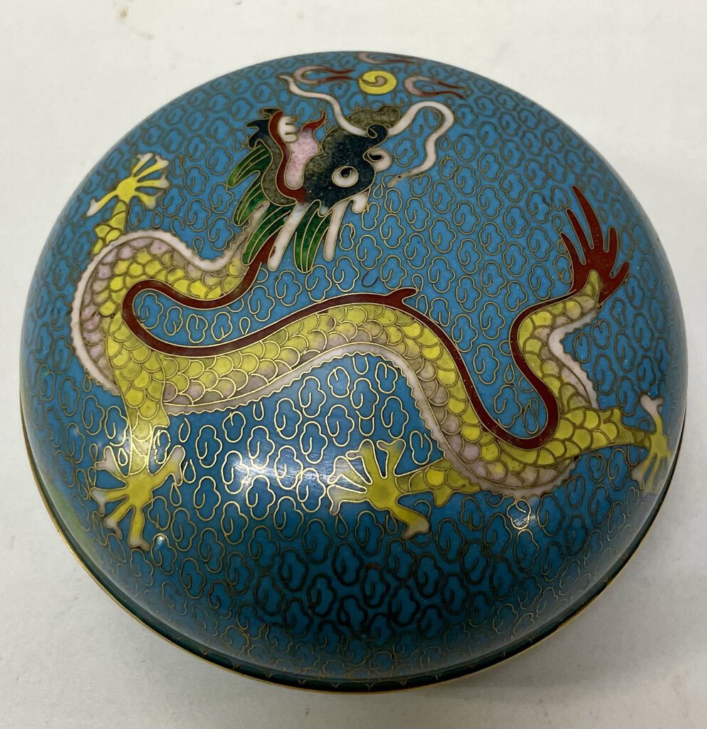 Vintage Cloisonne Dragon Tray