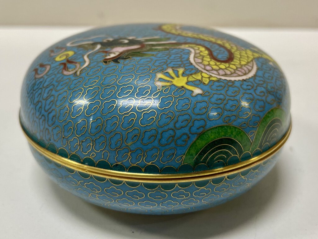 Vintage Cloisonne Dragon Tray