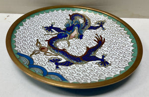 Vintage Cloisonne Dragon Tray