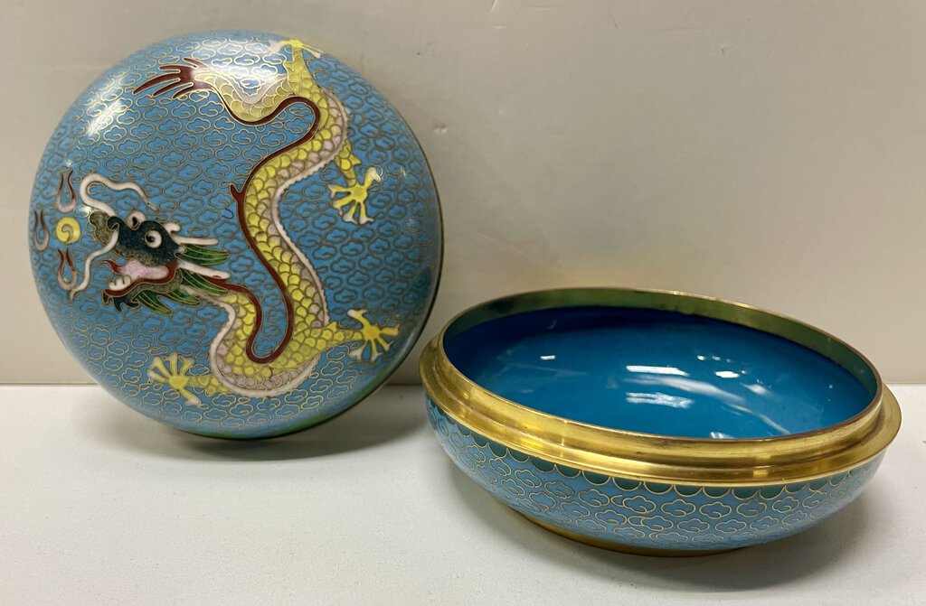 Vintage Cloisonne Dragon Tray