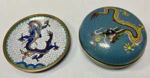 Vintage Cloisonne Dragon Tray