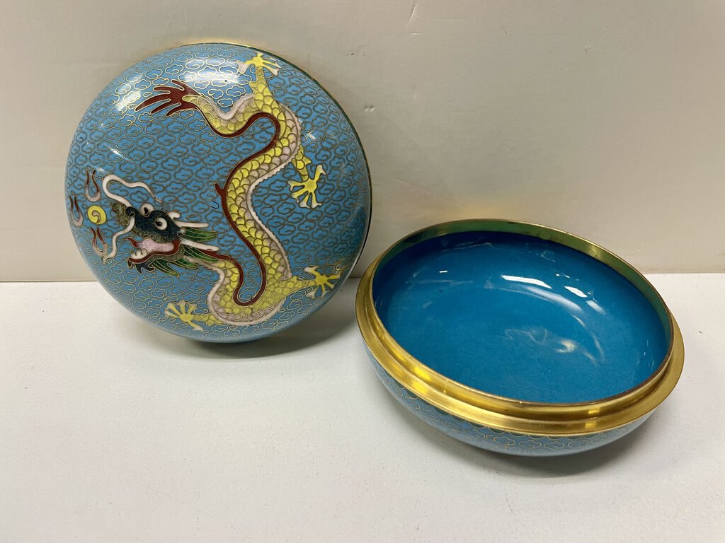 Vintage Cloisonne Dragon Tray